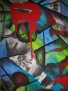 Im Wald (Acryl, Zeitung auf Papier)