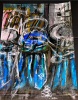 trash III (act somebody throwing something away) (Acryl auf Papier)